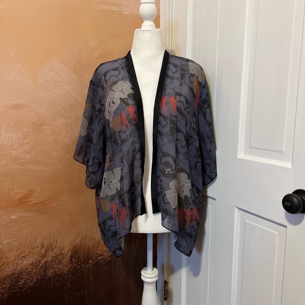 #83 DISNEY STAR WARS OPEN FRONT SHEER CARDIGAN WRAP SHAWL ONE SIZE